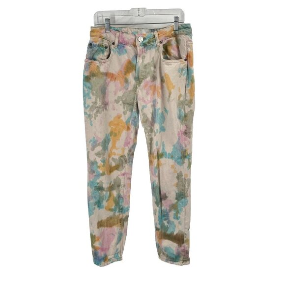 One Teaspoon High Waist Awesome Baggies Tie Dye Jeans Straight Leg Sz 31 - Picture 1 of 8
